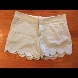 Lilly Pulitzer light blue striped shorts.